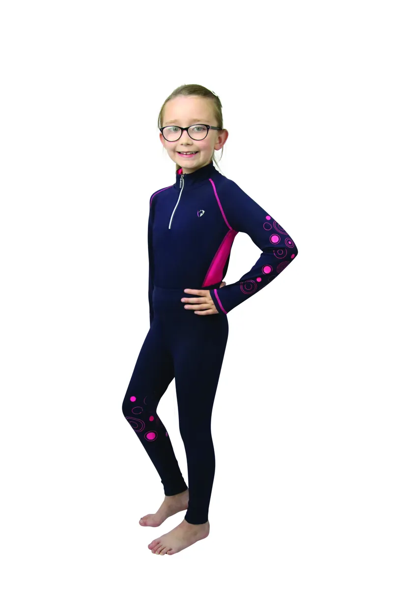 Hy Equestrian DynaMizs Ecliptic Riding Tights - Navy/Magenta